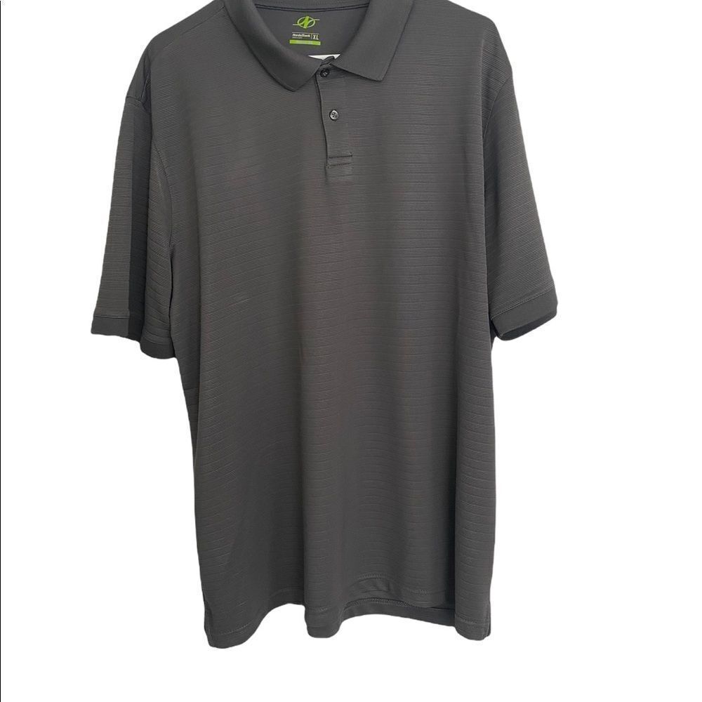 NordicTrack Polo Mens XL Gray Classic Fit‎ Short Sleeve Micro Stripe Performance